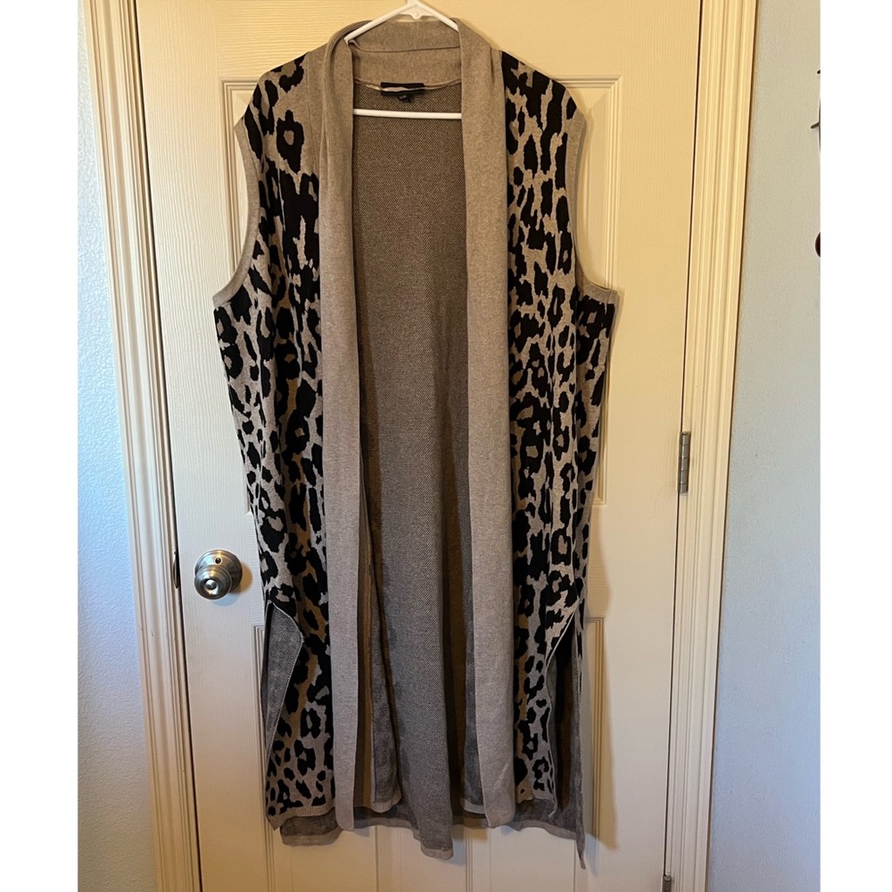 Leopard print tan and black overpiece from Lane Bryant